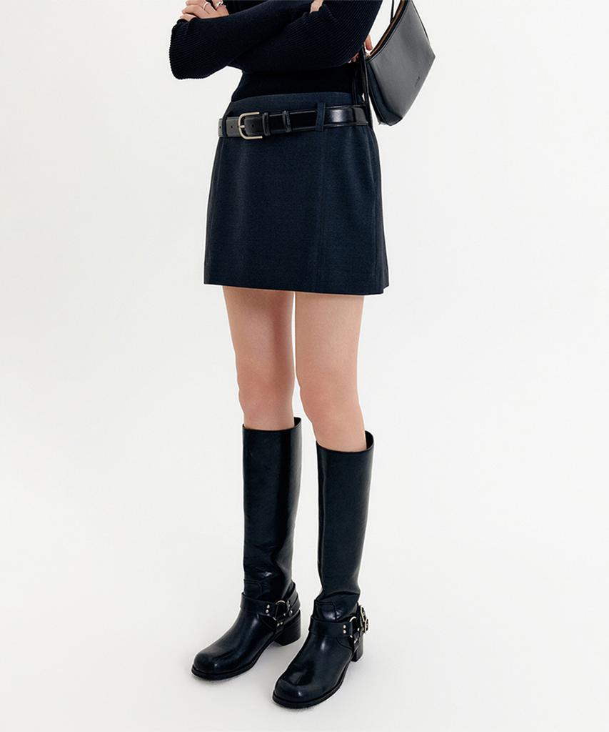 Lugkaeseuteu Luna Basic Mini Skirt_Charcoal