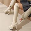 Women's high-heeled boots, sexy European and American style autumn and winter new waterproof table, fine-heeled large-size knee boots