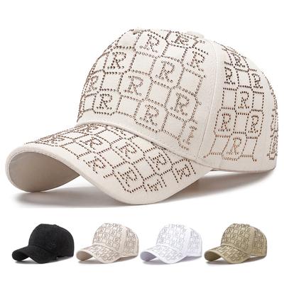 Strass Buchstaben Hut Baseball Cap für Männer Frauen Sonnenschirm Pferdeschwanz Panama Cap Golf Angeln Hüte Snapback Visier Hüte Schirmmütze
