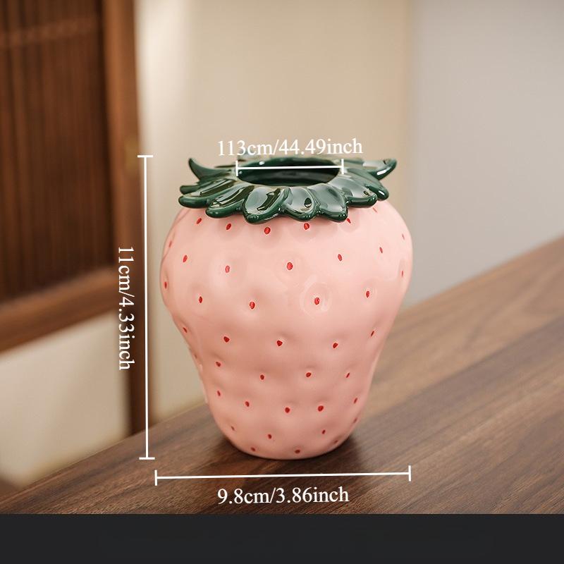 

Ceramic Vase Red Strawberry Creative Hydroponic Decoration Fresh Flowers living Room Desktop Decoration Ornaments