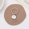 Creative Stainless Steel Cartoon Kitten Keychain Simple And Fashionable Cute Cat Couple Bag Pendant