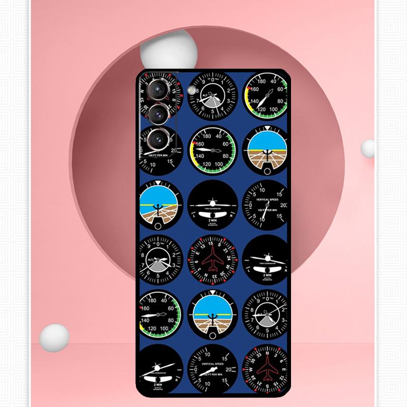 Flight Instruments Case For Samsung Galaxy S25 Ultra S21 S22 S23 S24 Ultra S9 S10 S20 Plus S25 FE Cover Funda