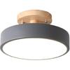 Nordic Log Round LED Semi-flush Mount Ceiling Light - Modern Dimmable Circular Hallway Light Fixture In White, Green, Gray, or Pink | Rustic Kitchen