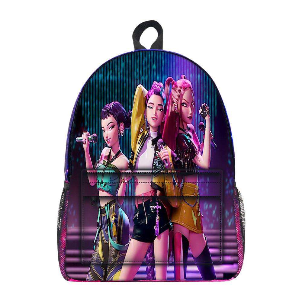 Kpop Demon Hunters Cartoon Pattern Oxford Cloth Student Backpack
