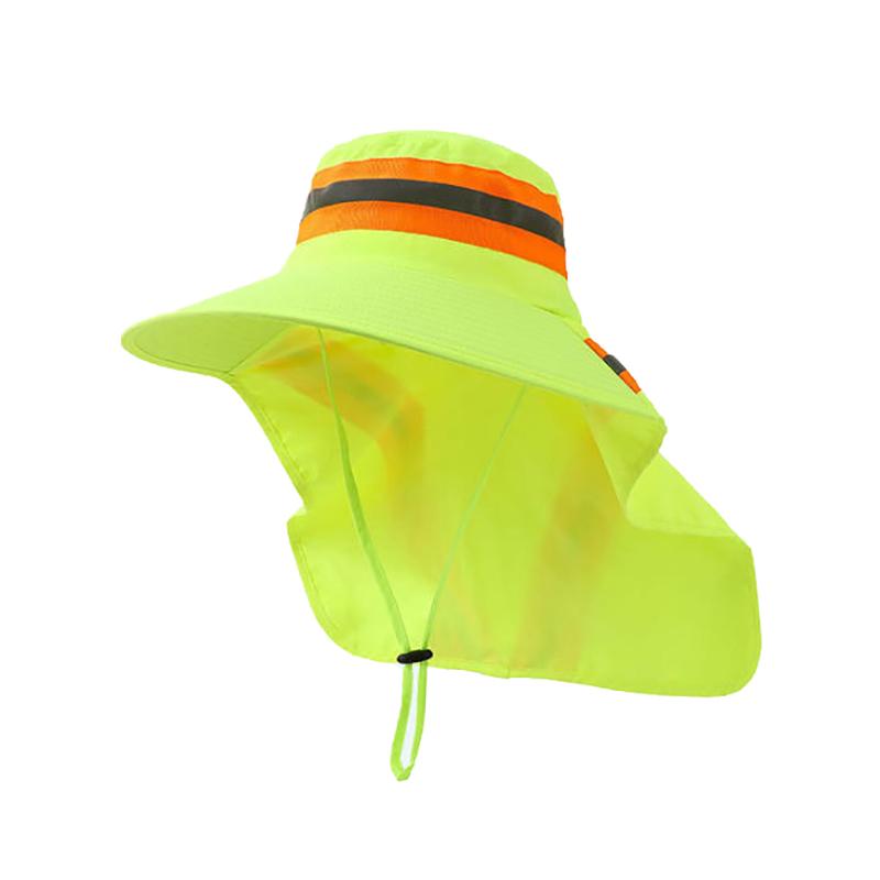 

Reflective Sun Hat Sunshade Anti Uv Adjustable Design Bucket Hat Large Brim Neck Shawl Protection Sun Worker Outdoor Hat зелёный