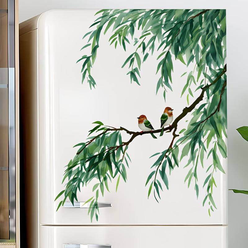 Colorful Butterfly Flowers Refrigerator Decoration Stickers Self-Adhesive Removable Decal Glass/ Door/Wall Sticker Home Decorati