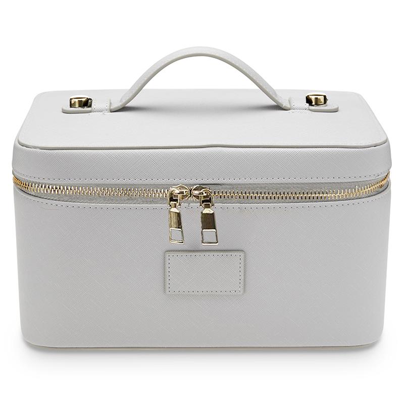 Large Capacity Makeup Bag Portable Fashion PU Leather Handheld Cosmetic Case Solid Color Travel Outdoor Storage Cosmetic Bags