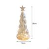 Glass Christmas Tree with Lights Tabletop Xmas Night Light Figurine Ornament for