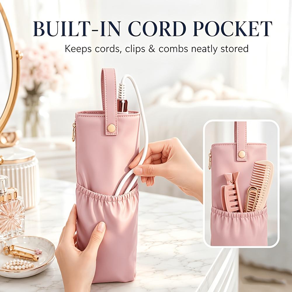 Portable Hair Iron Case Heat Resistant Hair Iron Cover Waterproof Lightweight Hanging Storage Hair Iron Pouch Cord Pocket 111°C