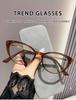 2PCS Light-sensitive color-changing cat eye style retro trendy non-face slimming flat light glasses high-end myopia glasses