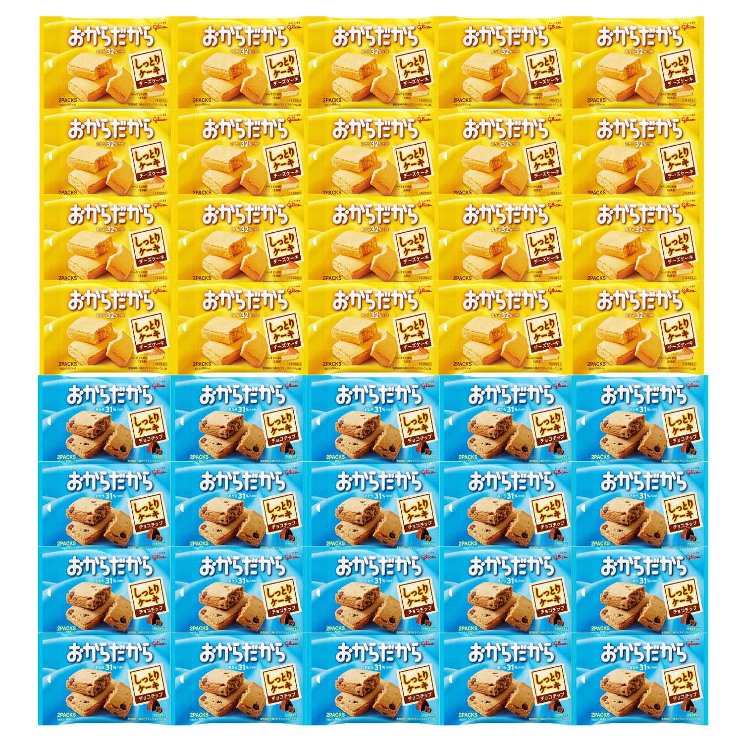 

из 40 20 штук Ezaki Glico Okara Chips Пищевая добавка [Набор штук, каждый] Чизкейк/Шоколад (2 куска)