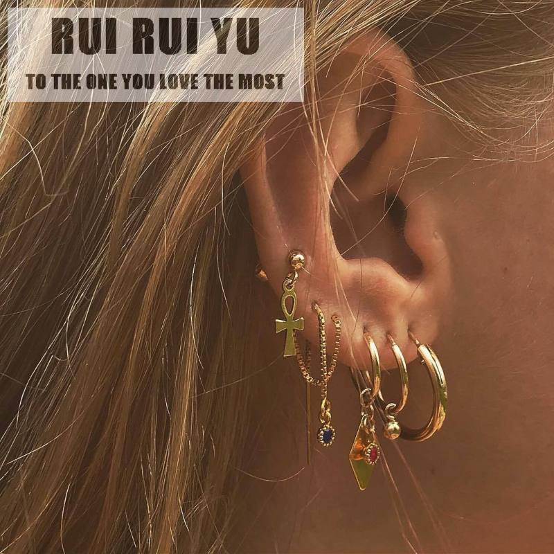 

RUI RUI YU 5 шт. / Комплект Женщины Девушки Модные Серьги Гальванические Бриллиантовые Украшения