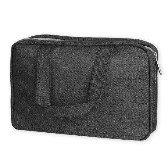 

Waterproof Toiletry Bag 4 Compartments Travel Organizer Makeup Case Dry Wet Separation Full-Sized Container with Hanging Hook for Accessories чорний
