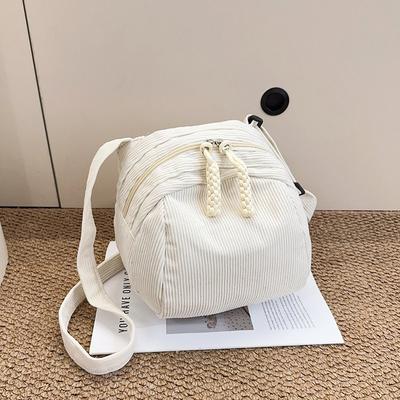 Herbst Vielseitige Damen Cord Crossover-Taschen Einfache Unifarbene Leichte Damen-Umhängetasche Reise Tragbare Damen-Handtasche