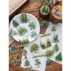 25 Sheets/Pack Retro PET Waterproof Forest Animal Theme DIY Sticker Pack, Forest Plants Trees Animal Landscape Stickers for Journal