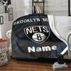 Brooklyn Nets Logo Four Seasons Blanket Customized With Your Name Lightweight And Warm Perfect Gift For Home Office Camping Sofa Travel Beach Multiple