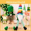 Adorable Saint Patrick's Day Plush Doll With Green Leaf And Rainbow Design For Festive Decor