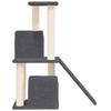 Arbre à chat - MAISON EXCLUSIVE - 82 cm - Gris foncé - 2 maisons &amp; 1 plate‑forme - Poteaux en sisal naturel