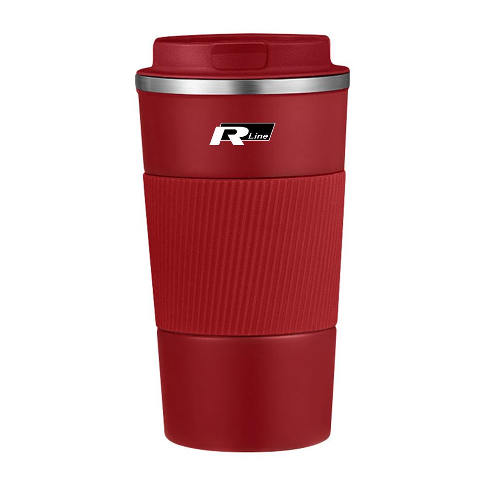 500ml Car Leak Proof Travel Thermo Cup Double Stainless Steel Tea Water Coffee Mug for Volkswagens RLINE CC Golf 4 5 Passat Polo
