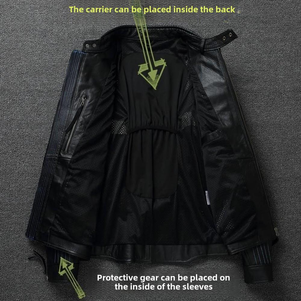 Large Top Layer Cowhide Leather Jacket Locomotive Leather Jacket Motorcycle Clothing