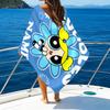 1pc The Powerpuff Girls2 Beach Towel with Custom Name, Beach/Swimming/Bath/Picnic/Camping Towel, Suitable for Seaside Beaches
