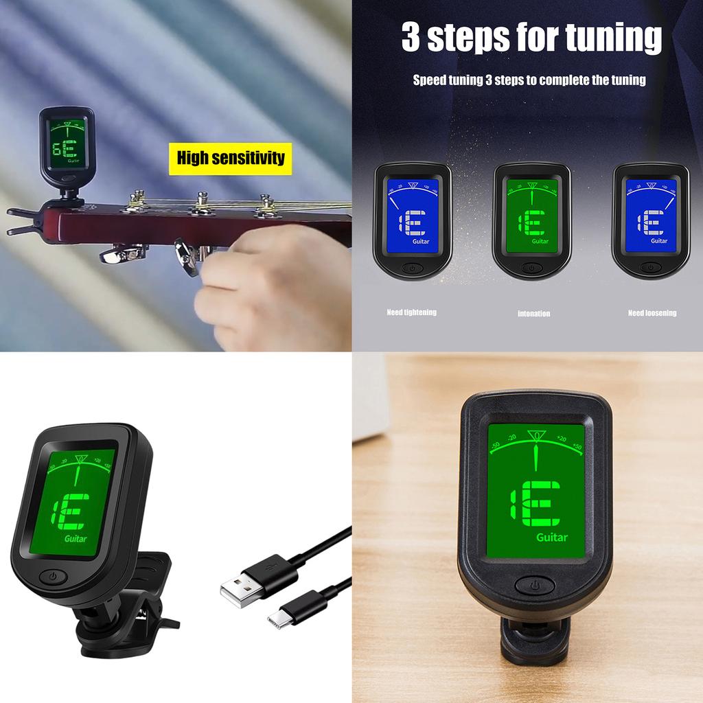 Guitar Tuners Clip On Guitar Tuner Digital Guitar Tuner with LCD Display for Guitar Bass Violin Stringed Instrument