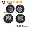 MOC Brick Wheel Hub Technical Tire Car Truck Vehicle Tire Construction Building Blocks 56145 32019 86652 56908 41897 54120 Leduo