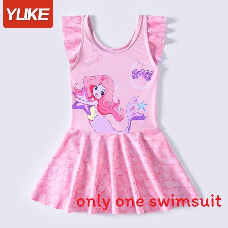 Costume da Bagno Principessa per Bambini in Poliestere Quickdry per Giocare in Acqua e Protezione Solare