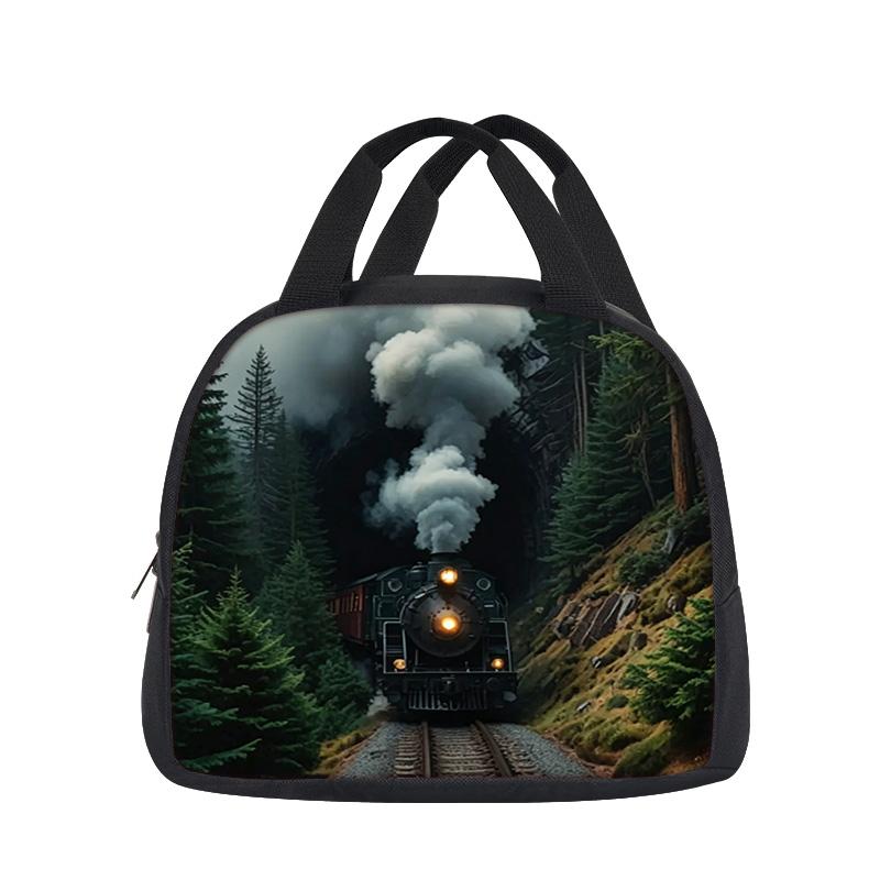 Train Lunch Bag with Insulation Large Capacity Lightweight Printing New Design the Best School Companion for Both Boys and Girls