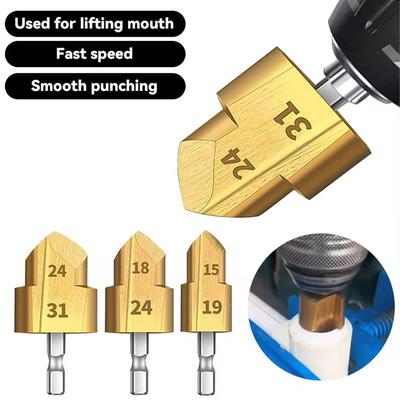 6.35mm Hexagonal Shank PPR Lifting Drill Bit Step Drill Water Pipe Reamer Punching Tool for Plumber Repairing Power Tool Parts