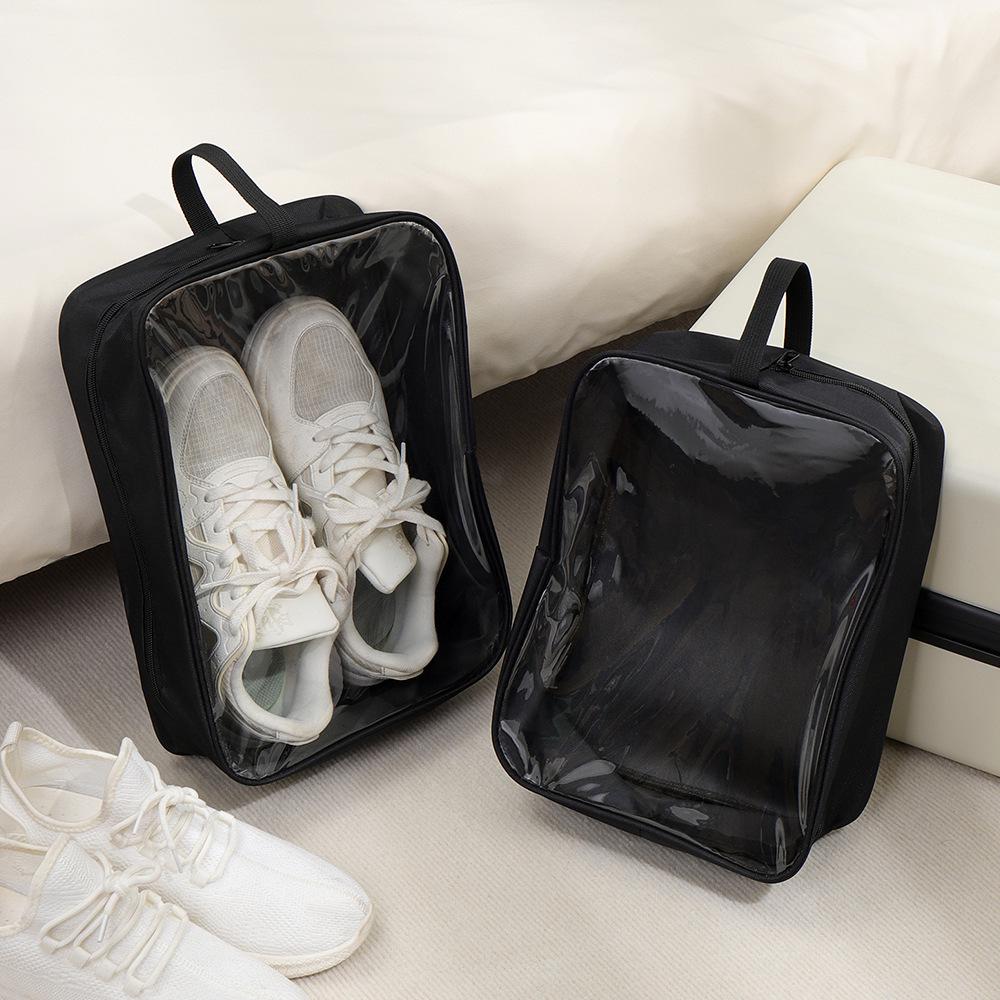 Dual-Layer Transparent Shoe Storage Bag with Zipper - Dustproof and Multipurpose Travel Shoe Cover