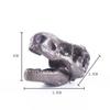 1Pcs Mini Tyrannosaurus Rex Dinosaur Resin Fossil Skull Collectibles Dark Grey