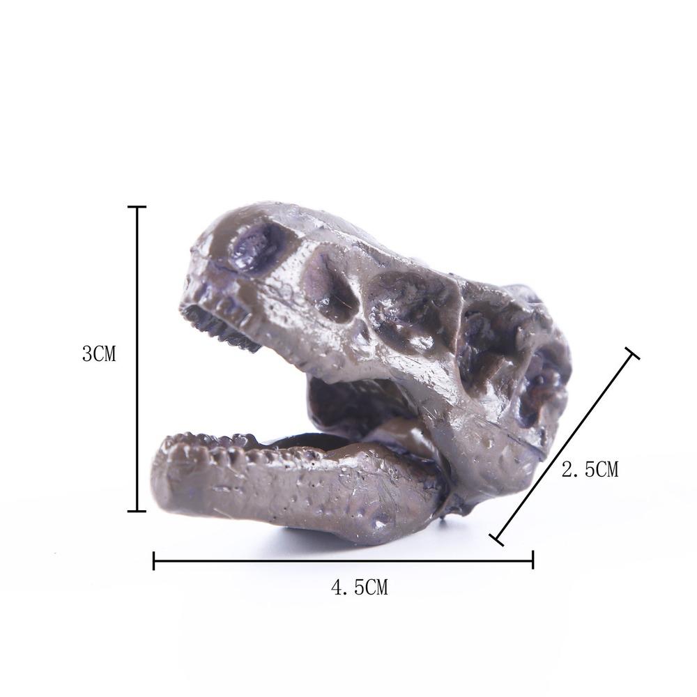 1Pcs Mini Tyrannosaurus Rex Dinosaur Resin Fossil Skull Collectibles Dark Grey