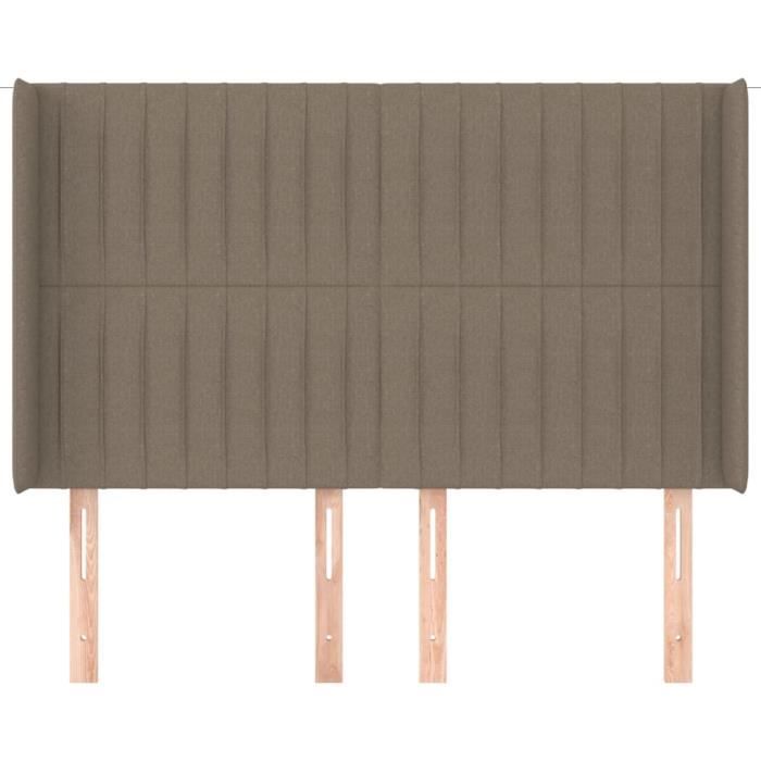 VidaXL Tête de lit avec oreilles Taupe 147x16x118-128 cm Tissu3119820