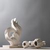 Artesanía Cerámica Adornos de Arte Abstracto Alas Cinta Figuras Decorativas Hechas a Mano Accesorios de Decoración para el Hogar