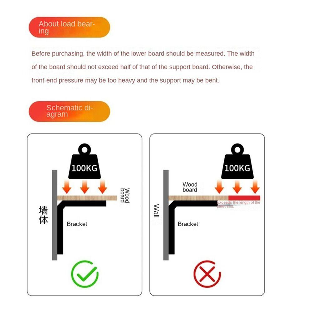 2pcs Thickened Shelf Support Wall Mounted Fixed Bracket Multifunctional Shelf Bracket  Furniture