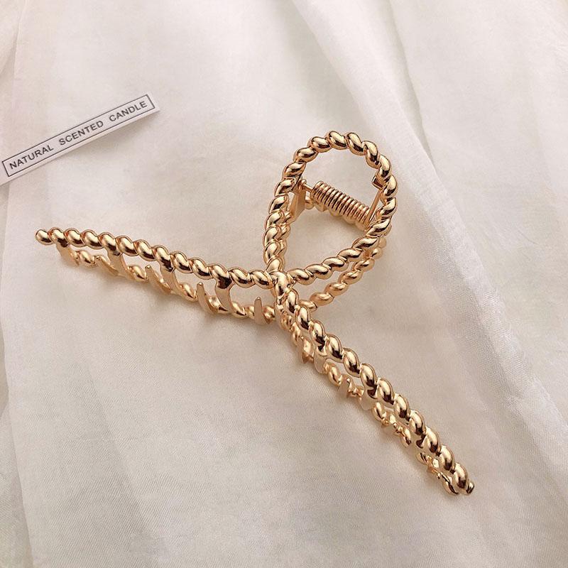 New Women Elegant Gold Silver Hair Clip Hollow Geometric Metal Hair Claw Headband Crab Hair Clips Fashion Hair Accessories