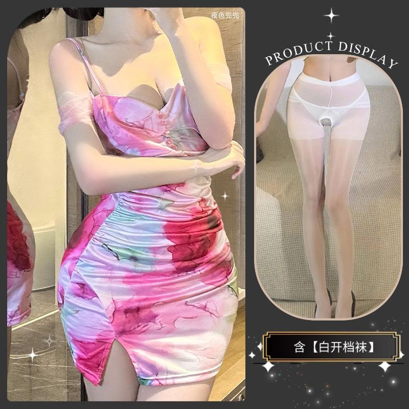 Pure desire sexy suspender sexy underwear new summer spice girl style printing tight and thin nightclub hip skirt women