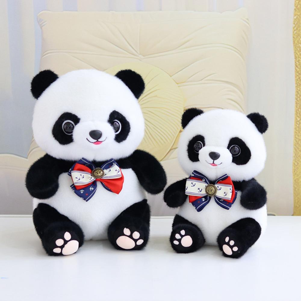 Cute panda doll 8 inch grab machine doll plush toy simulation giant panda dressing doll