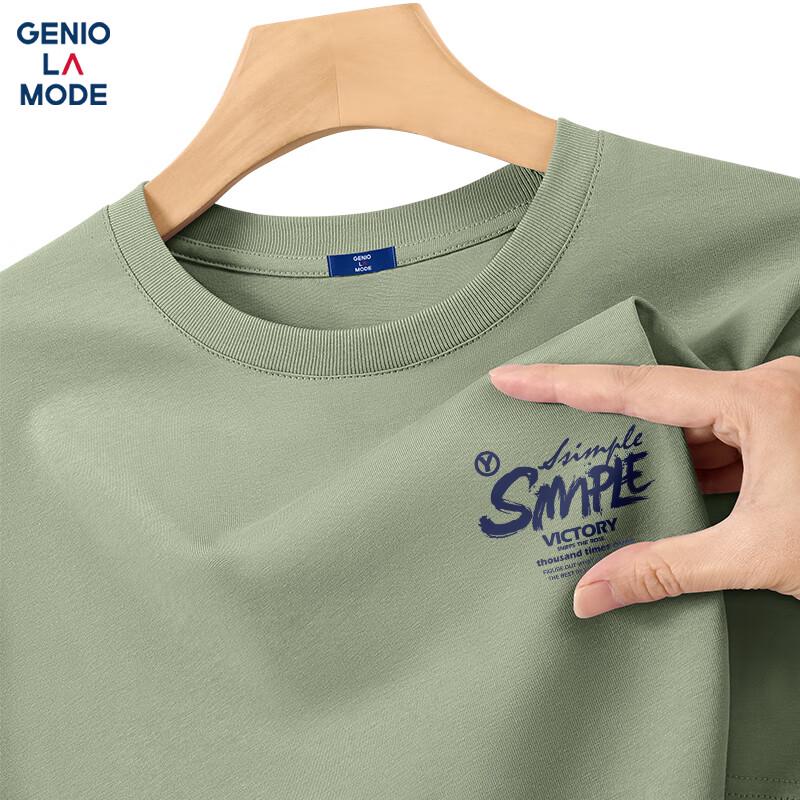 GENIOLAMODE Men s Loose Fit Cotton Short Sleeve T-Shirt L