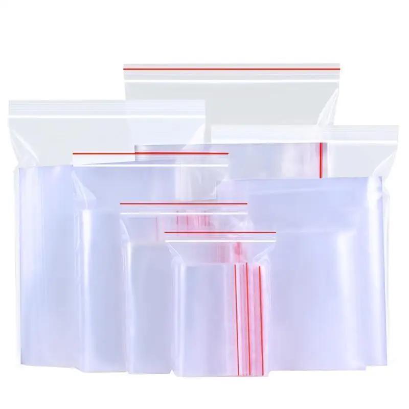 Lot de 100 petits sacs en plastique transparents refermables, épaisseur 0,05 mm, pour chaussures, rangement sous vide, sacs transparents en poly, sac Mylar