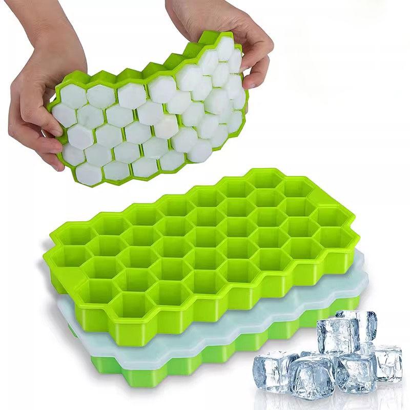 2024 New Creative Silicone Honeycomb Ice Grid Ice Box, Homemade Frozen Ice Block Mold, Kitchen Home Quick Freeze Machine