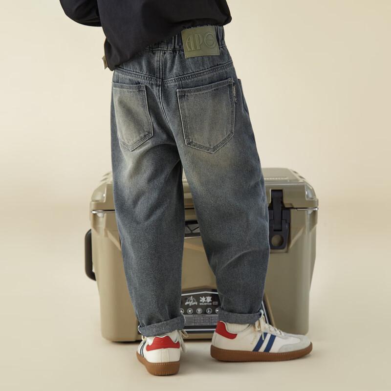 Мальчиковые стираные винтажные джинсы  Dad  110