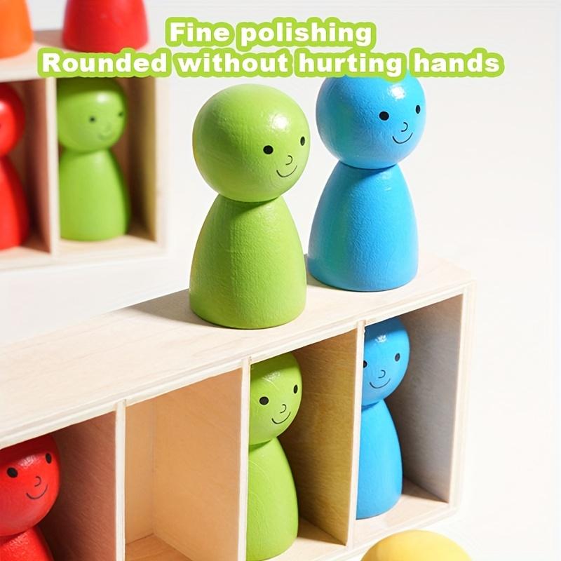 12pcs Wooden Doll Color Memory Games - Children's Puzzle Games, Parent-child Interactive Activities, and Creative Board Games