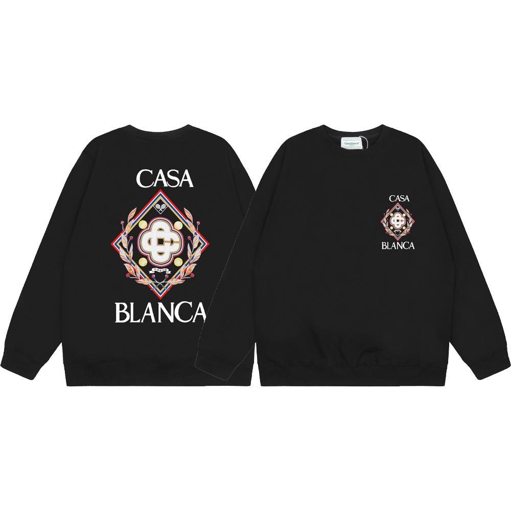 Grenzüberschreitende trendige Marke Casablanca Casablanca Buchstabe gemaltes Print 380g Herren- und Damen- Rundhals-Pullover