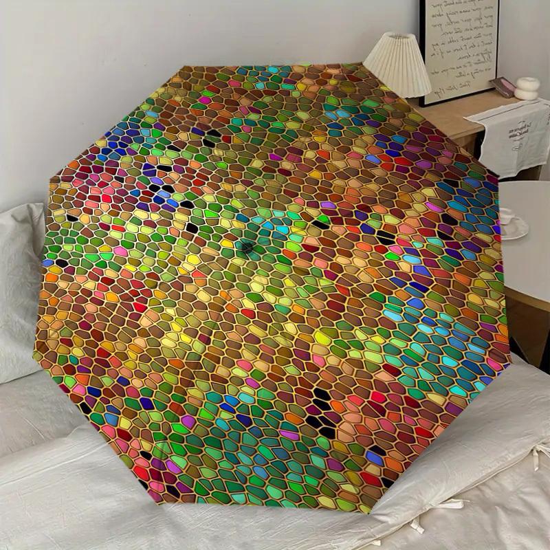 1pc mosaic colorful Pattern Umbrella  Automatic Opening and Closing Umbrella, High quality Umbrella, Ideal Gift for Her 157