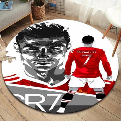 CR7 Round Area Rug,Carpet Rug for Living Room Bedroom Sofa Playroom Decor,Non-slip Floor Mat