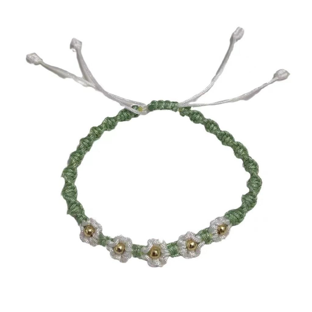 Delicate Handwoven Daisy Bracelet Unisex Retro Style Perfect Couples For