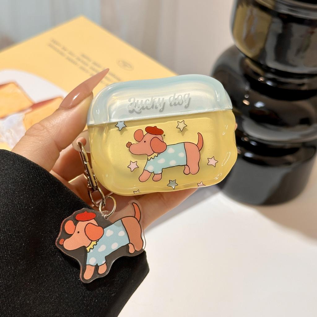 Cute cartoon dachshund for AirPods pro1 silicone protective cover new 1st generation earphone cover 1/1st generation pendant