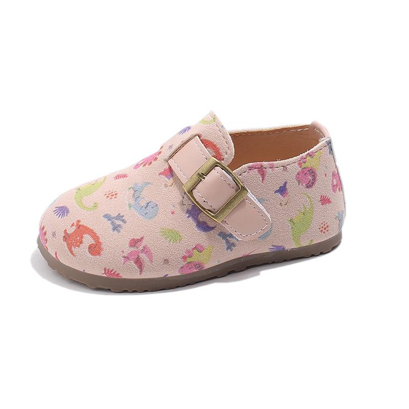 Fashion Girls Shoes Anti Slip Kids Bean Shoe Soft Soled Child Leather Shoes Simple Girl Casual Shoe